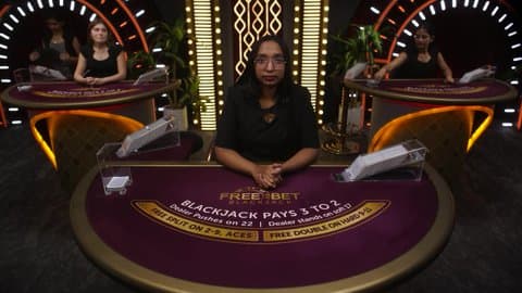 Play Free Bet Blackjack 4 by Evolution